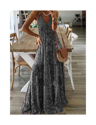 Boho Dresses for Women Long Summer Dress Sleeveless Spaghetti Strap Trendy Causal Sundress