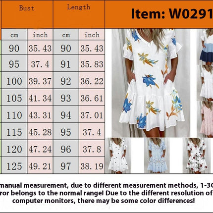 Womens Summer Ruffle Short Sleeve V Neck Mini Dress Casual Flowy Tiered Sundress