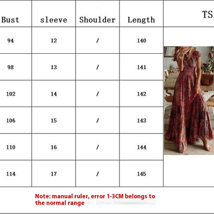 Women's Summer Casual Boho Dress Floral Short Sleeve A Line Tiered Ruffle Maxi Dresses