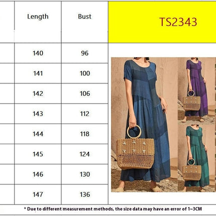 Women's Summer Maxi Dresses Casual Short Sleeve Crewneck A Line Flowy Dress with Pockets