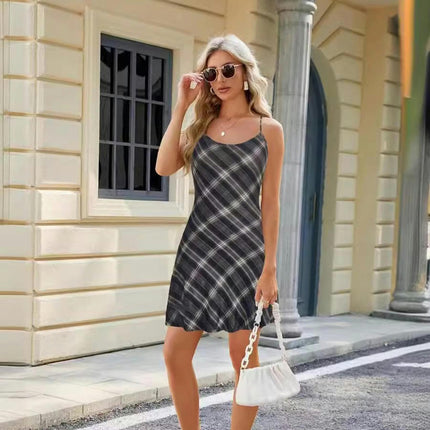 Women Spaghetti Strap Casual Mini Dresses Sleeveless Bodycon Summer Dress