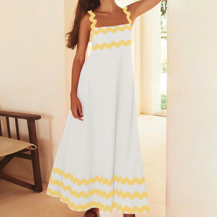 Women's Summer Maxi Dress Casual Boho Sleeveless Spaghetti Strap Long Beach Sun Dresses