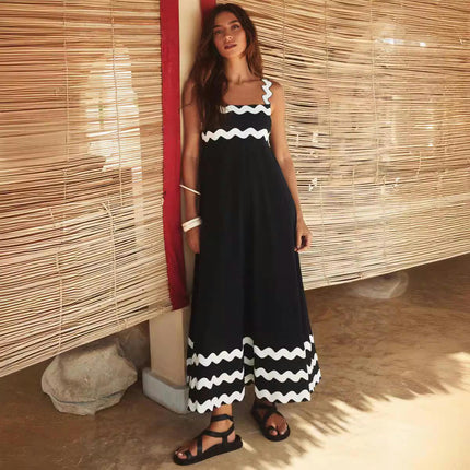 Women's Summer Maxi Dress Casual Boho Sleeveless Spaghetti Strap Long Beach Sun Dresses