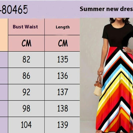 Women's Summer Short Sleeve Maxi Dress Casual Crewneck Swing A Line Long Dress