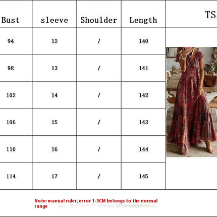 Women Printed Summer Dresses Casual Short Sleeve V Neck Tiered Flowy Maxi Dress