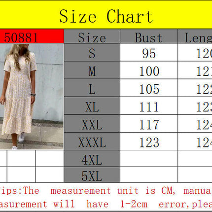 Women Boho Maxi Dresses Crew-Neck Short Sleeve Summer Floral Flowy Tiered Long Dress