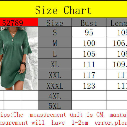 Women's Summer Loose Dresses Casual V Neck Flare Sleeve Mini Dress