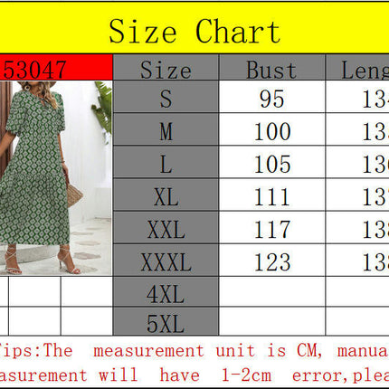 Women's Short Sleeve Round Neck Casual Flowy Print Summer Maxi Dresses