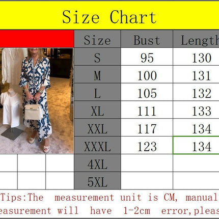 Womens Casual Long Sleeve Boho Printed V Neck Dress Summer Maxi Dresses