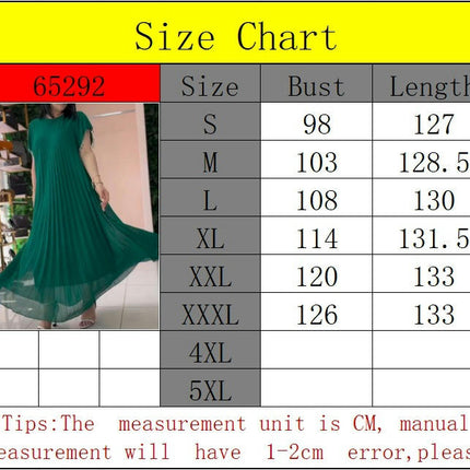 Women Summer Pleated Maxi Dress Casual Short Sleeve Crewneck Flowy Swing Long Dress