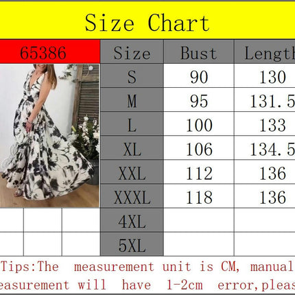 Women Summer Casual Floral Print Deep V Neck Maxi Dress Sexy Sleeveless Beach Dresses