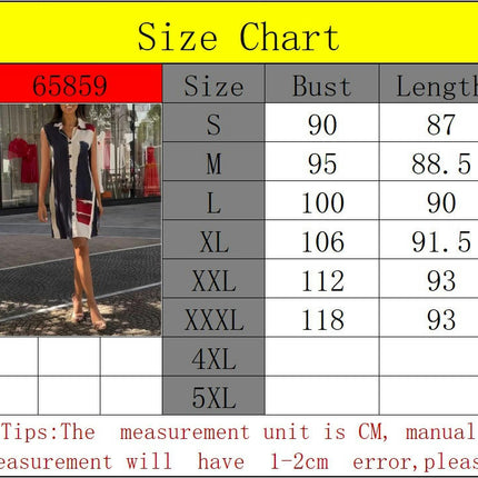 Women's Sleeveless Button Down Print Dress Lapel V Neck Loose Fit Casual Dresses