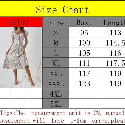 Women Summer Floral Dresses Ruffle Sleeve Square Neck Button Down Casual Midi Dress