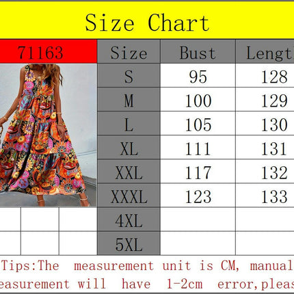 Women's Floral Maxi Dresses Sleeveless V Neck Flowy Tiered Boho Beach Dress