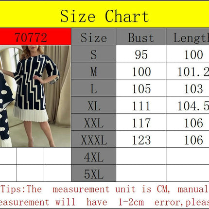 Womens Summer Dresses Print Crew Neck 3/4 Sleeve Casual Pleated Swing Midi Dress