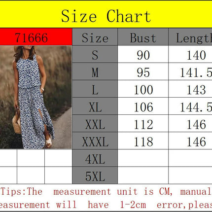 Womens Summer Crew Neck Floral Long Dress Casual Sleeveless Split Flowy Maxi Dresses