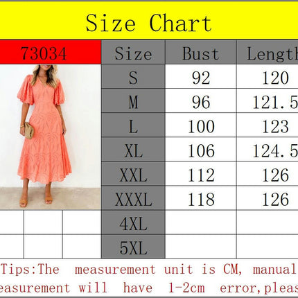 Women's Eyelet Maxi Dress V Neck Casual Puff Short Sleeve Boho Flowy Swing Dresses