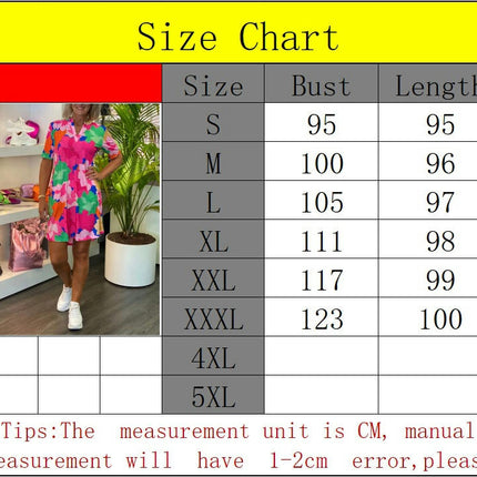 Floral Dresses for Women Summer Casual Short Sleeve V Neck Mini Dress with Pockets