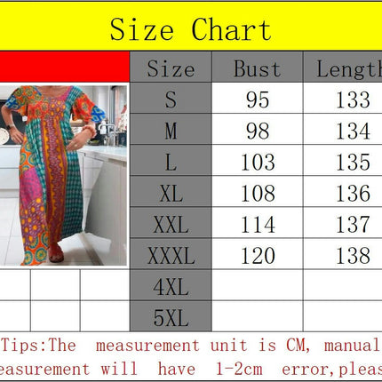 Women's Short Sleeve Round Neck Casual Summer Flowy Print Maxi Dresses