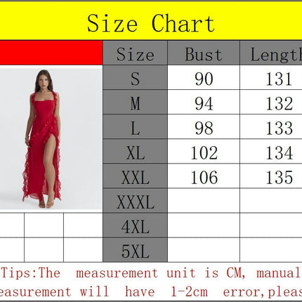 Women Bodycon Spaghetti Strap Maxi Dresses Low Cut Backless High Split Ruffled Dress