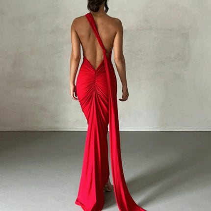 Women Sexy Backless Bodycon Sleeveless Open Back Maxi Dress Elegant Party Long Dress