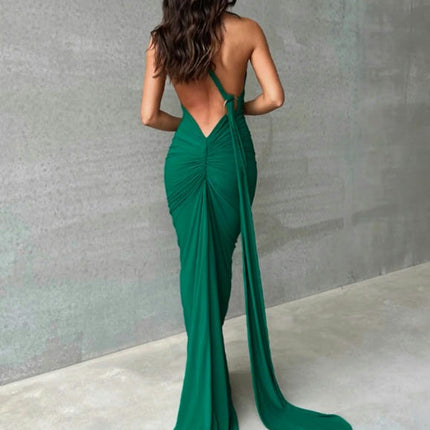 Women Sexy Backless Bodycon Sleeveless Open Back Maxi Dress Elegant Party Long Dress