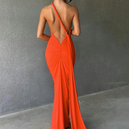 Women Sexy Backless Bodycon Sleeveless Open Back Maxi Dress Elegant Party Long Dress