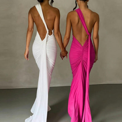 Women Sexy Backless Bodycon Sleeveless Open Back Maxi Dress Elegant Party Long Dress