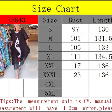 Women's Summer Print Maxi Dress Short Sleeve V Neck Flowy Casual Loose Dress with Pockets