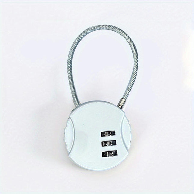 2 pcs Wire Rope 3 Digit Combination Lock, Suitcase Password Padlock