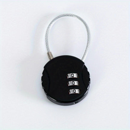 2 pcs Wire Rope 3 Digit Combination Lock, Suitcase Password Padlock