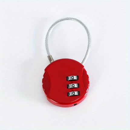 2 pcs Wire Rope 3 Digit Combination Lock, Suitcase Password Padlock