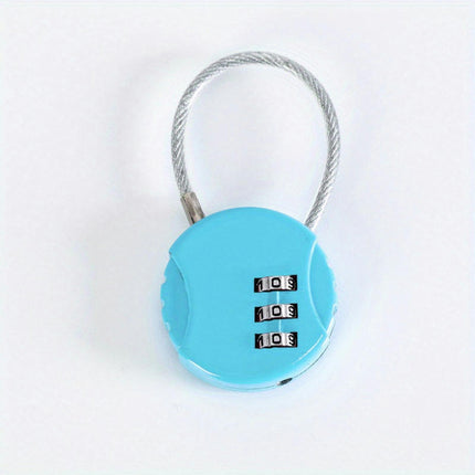 2 pcs Wire Rope 3 Digit Combination Lock, Suitcase Password Padlock