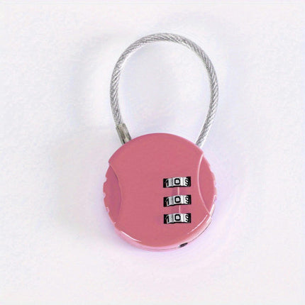 2 pcs Wire Rope 3 Digit Combination Lock, Suitcase Password Padlock