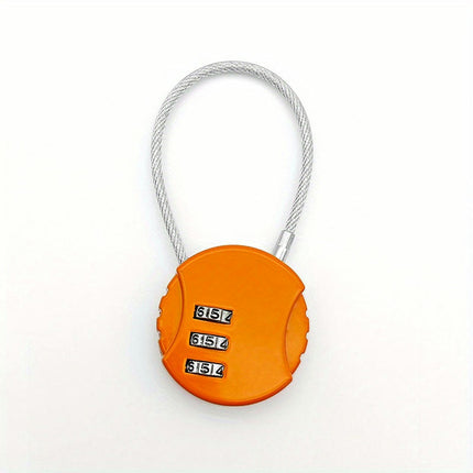 2 pcs Wire Rope 3 Digit Combination Lock, Suitcase Password Padlock