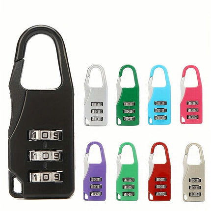 3-digit Combination Lock For Outdoor Travel, Luggage, Handbags, Or Zipper Bags