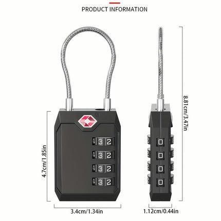 TSA Lock Wire Combination Lock Travel Luggage Lock Wire Padlock Customs Padlock