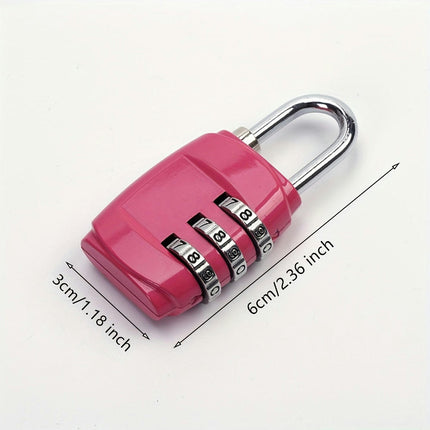 1pc Combination Lock 3-digit Padlock, Suitcase Padlock For Gym, Cabinets And Luggage