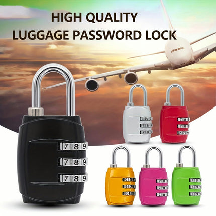 1pc Combination Lock 3-digit Padlock, Suitcase Padlock For Gym, Cabinets And Luggage