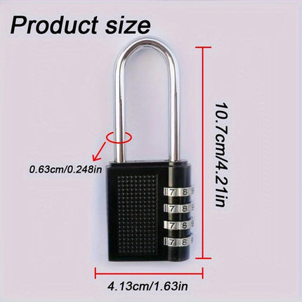 4-Digit Combination Lock-Durable Metal Padlock For Outdoor Use & Luggage Security