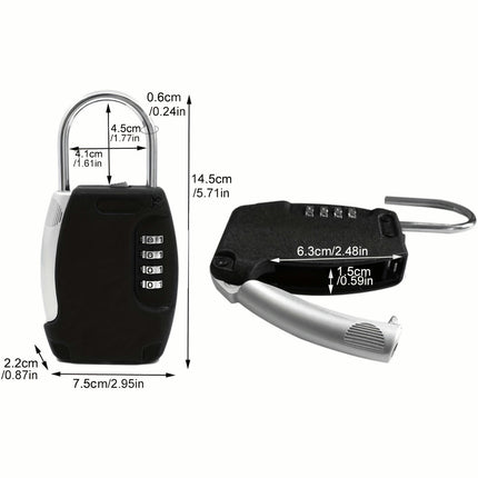 Lock Combination Box With Hook 4-digit Combination Wall Lock Box Portable Key Box