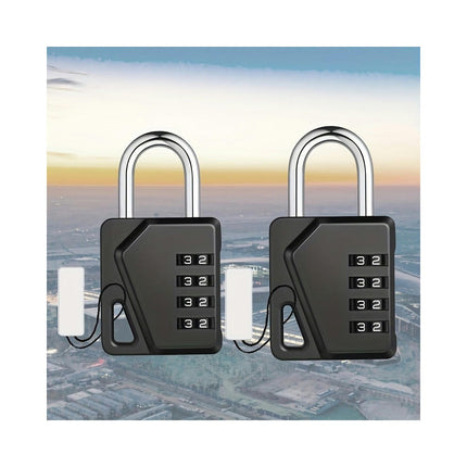 Gym Locker Locks, Lockers With DIY Name Plates 4 Digit Combination Locks 2-Pack