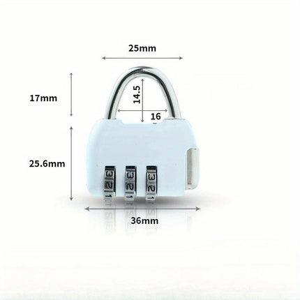 Portable Mini Combination Lock, 6pcs Combination Padlock Suitable for Luggage,School Bag