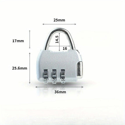 Portable Mini Combination Lock, 6pcs Combination Padlock Suitable for Luggage,School Bag