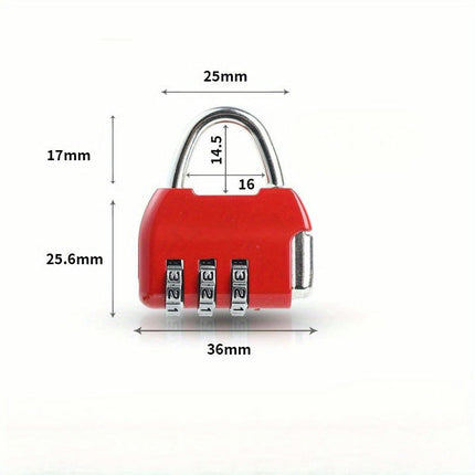 Portable Mini Combination Lock, 6pcs Combination Padlock Suitable for Luggage,School Bag