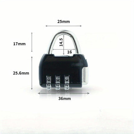 Portable Mini Combination Lock, 6pcs Combination Padlock Suitable for Luggage,School Bag