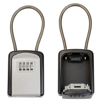 4 Digit Combination & Resettable Code with a Portable Waterproof Key Lock Box