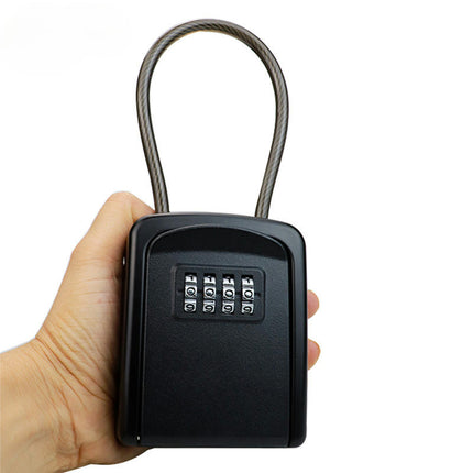 4 Digit Combination & Resettable Code with a Portable Waterproof Key Lock Box