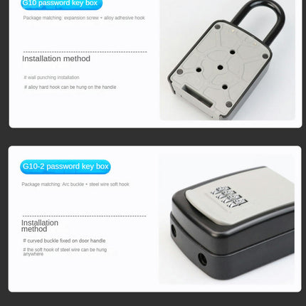 4 Digit Combination & Resettable Code with a Portable Waterproof Key Lock Box