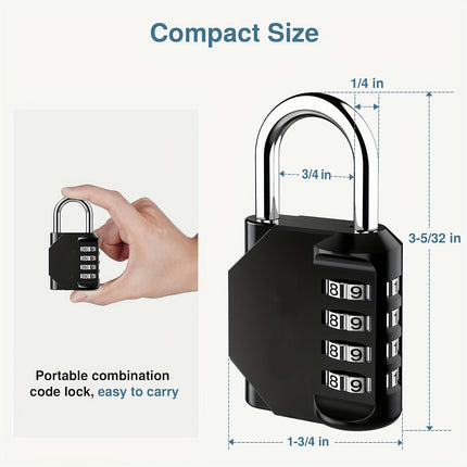 10 Pack 4-Digit Padlocks Outdoor Waterproof Combination Lock-for Locker, Fence, Toolbox